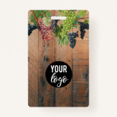 ヴィンヤードの木&ぶどうワイン試飲ツアーロゴ バッジ (裏面)