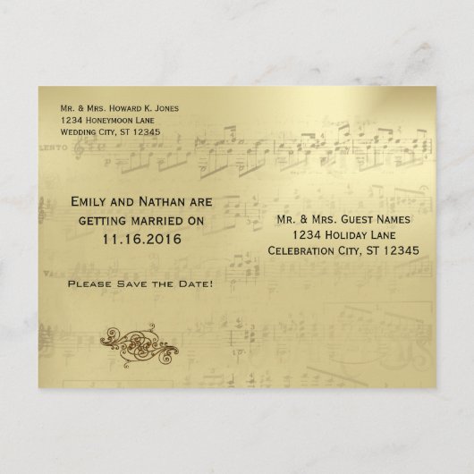 ヴィンヤードアールヌーボー孔雀の鳥が日付を保存 案内ポストカード (裏面)