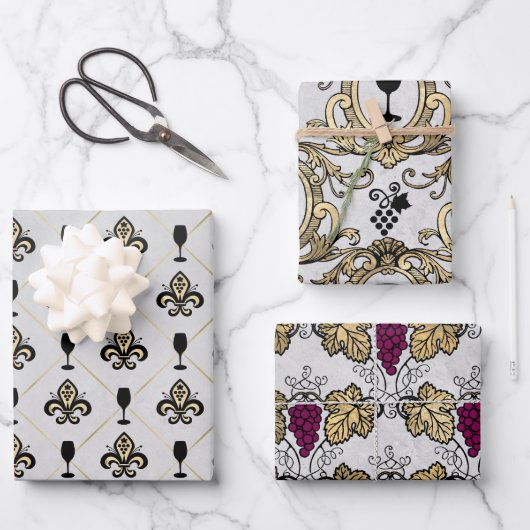 ヴィンルージュフランスのレッドワイン ラッピングペーパーシート (正面)