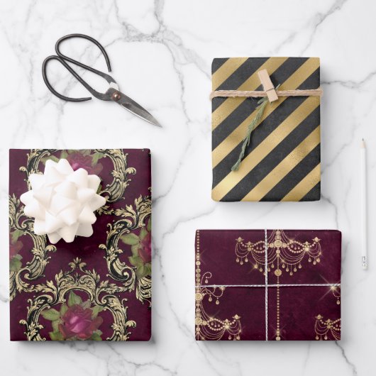 ヴィンルージュフランスのレッドワイン ラッピングペーパーシート (正面)