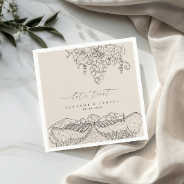 ヴィン描ヤードワイナリーレッツトーストトスカニー結婚ズ スタンダードカクテルナプキン