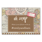 ヴィン素朴テージ旅行結婚のソーシャルメディアカード テーブルナンバー (正面)