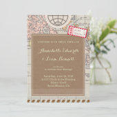 ヴィン素朴テージ旅行結婚式招待状カード 招待状 (スタンド正面)