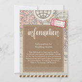 ヴィン素朴テージ旅行結婚情報カード 招待状 (正面)