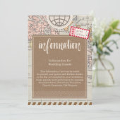 ヴィン素朴テージ旅行結婚情報カード 招待状 (スタンド正面)