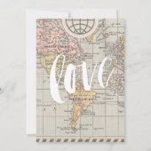 ヴィン素朴テージ旅行結婚情報カード 招待状 (裏面)