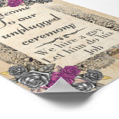 ヴィン素朴テージ結婚式のサインを差し込まない式 ポスター (角)