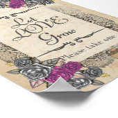 ヴィン素朴テージ結婚式看板 ポスター (角)