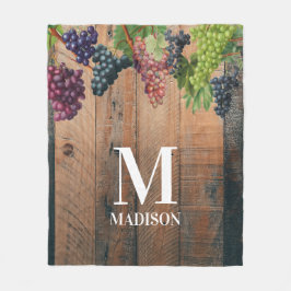 ヴィン素朴ヤードウッド&ブズモノグラム フリースブランケット