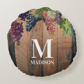 ヴィン素朴ヤードウッド&ブズモノグラム ラウンドクッション (裏面)