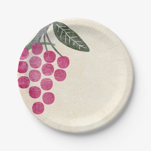 ヴィン素朴ヤードブドウ紙プレート ペーパープレート (正面)