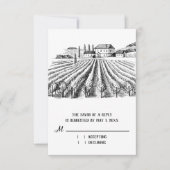 ヴィン素朴ヤードワイナリーウェディング芸術的RSVPカード 招待状 (正面)