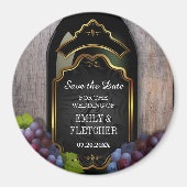 ヴィン素朴ヤードワイナリー日付を保存結婚する マグネット (正面)