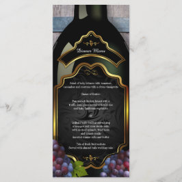 ヴィン素朴ヤードワイナリー結婚のメニュー メニュー