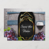 ヴィン素朴ヤードワイナリー結婚式の日付を保存 案内ポストカード (正面/裏面)