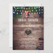 ヴィン素朴ヤードワインぶどう秋ブライダルシャワー 招待状 (正面)