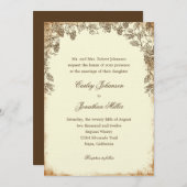 ヴィン素朴ヤード結婚式招待状 – ブラウン 招待状 (正面/裏面)