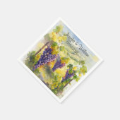 ヴィン素朴ヤード・ブドウ・レモン・イタリ結婚ア スタンダードカクテルナプキン (角)