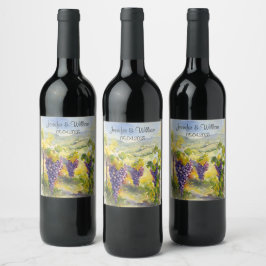 ヴィン素朴ヤード・ブドウ・レモン・イタリ結婚ア ワインラベル