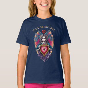 ヴィヴァクリストレイ聖なるハートローマカトリック Tシャツ