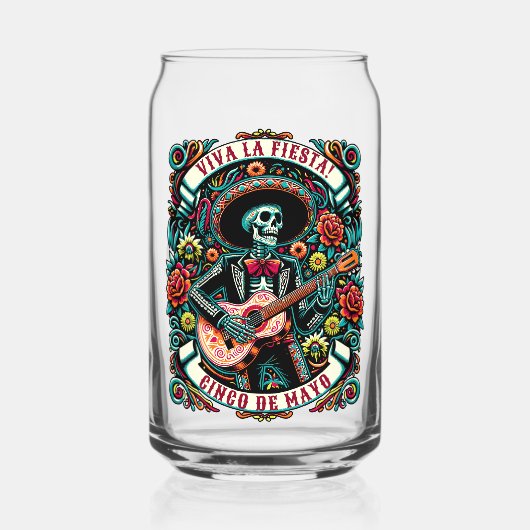 ヴィヴァラフィエスタ!シンコデマヨデザイン ガラス缶 (正面)