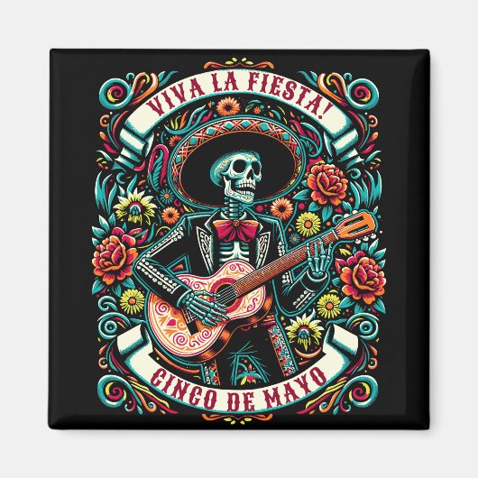 ヴィヴァラフィエスタ！シンコデマヨデザイン マグネット (正面)