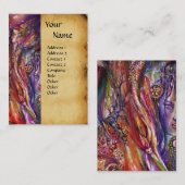 ヴィヴィアンとメルリンピンクパープルファンタジーパーチメント 名刺 (正面/裏面)