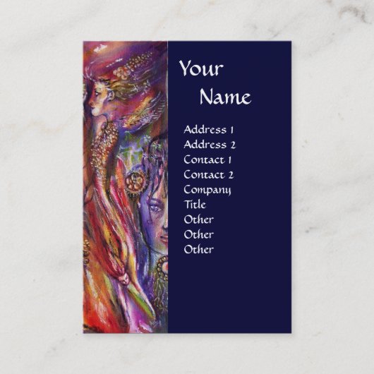 ヴィヴィアンとメルリンピンクパープルブルーファンタジー 名刺 (正面)