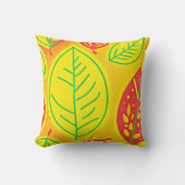 ヴィヴィッカラフル葉ズエレガンスアート クッション (正面)