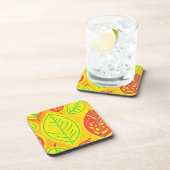 ヴィヴィッカラフル葉ズエレガンスアート コースター (右側)