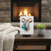 ヴィヴィッドレインボーヤギポートレート ポストカード