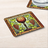 ヴィヴィヴィッドアートワインコースター04 スクエアペーパーコースター (アングル)