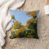 ヴィヴィヴィッドイエローフラワーフォトデザートランタナ開花 クッション (ブランケット)