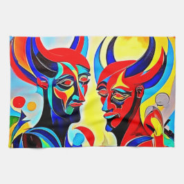 ヴィヴィヴィッドスピリットペアデザイン キッチンタオル