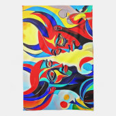 ヴィヴィヴィッドスピリットペアデザイン キッチンタオル (縦)