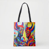 ヴィヴィヴィッドスピリットペアデザイン トートバッグ (正面)