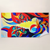 ヴィヴィヴィッドスピリットペアデザイン ビーチタオル (正面)