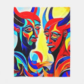 ヴィヴィヴィッドスピリットペアデザイン フリースブランケット (正面)