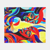 ヴィヴィヴィッドスピリットペアデザイン フリースブランケット (正面(横))