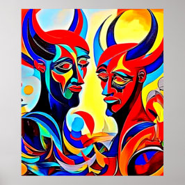 ヴィヴィヴィッドスピリットペアデザイン ポスター