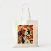 ヴィヴィヴィッドドッグポートレート – アートとポーチの愛の融合 トートバッグ (正面)