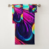 ヴィヴィヴィッドネオンフローラマンダラアート バスタオルセット (インサイチュ)