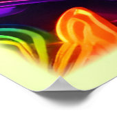 ヴィヴィヴィッドネオンフローラマンダラアート ポスター (角)