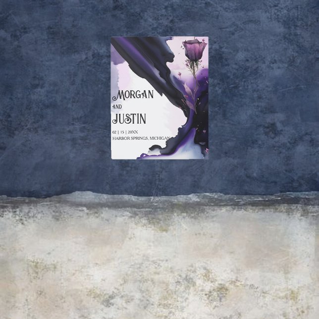 ヴィヴィヴィッドバイオレットバラメタルウォールアート メタルプリント (クリエイターアップロード済み)