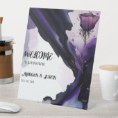 ヴィヴィヴィッドバイオレット結婚バラ徴候 台座サイン (インサイチュ)