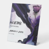 ヴィヴィヴィッドバイオレット結婚バラ徴候 台座サイン (正面)