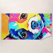 ヴィヴィヴィッドパピヴィベスアートデザイン ビーチタオル (正面)