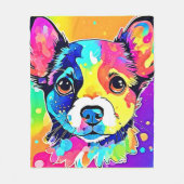 ヴィヴィヴィッドパピヴィベスアートデザイン フリースブランケット (正面)