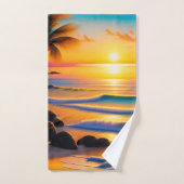 ヴィヴィヴィッドビーチサンセット バスタオルセット (ハンドタオル)