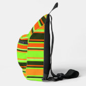 ヴィヴィヴィッドライム、オレンジ、タンジェリンソーストライプのバッグ スリングバッグ (右)